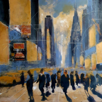 Zeitgenössisches Werk mit dem Titel « Un groupe à New York », Erstellt von FRéDéRIC HAIRE