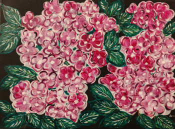 Zeitgenössisches Werk mit dem Titel « HORTENSIAS 2 », Erstellt von ZABOUGNE