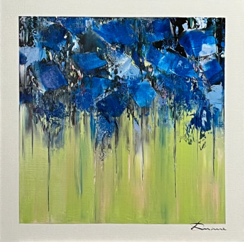 Zeitgenössisches Werk mit dem Titel « FLEURS BLEUES », Erstellt von RICHARD DUBURE