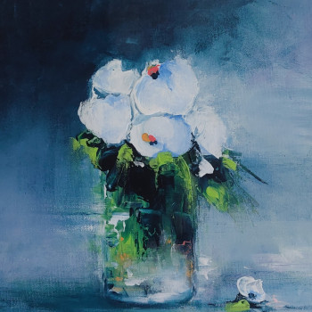 Zeitgenössisches Werk mit dem Titel « BLANC BOUQUET », Erstellt von MIREILLE MAURY