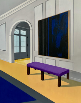 Zeitgenössisches Werk mit dem Titel « La banquette mauve », Erstellt von PADDY