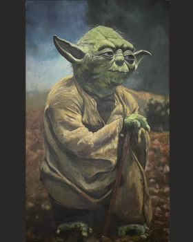 Zeitgenössisches Werk mit dem Titel « Maestro Yoda », Erstellt von DIEGO QUEZADA