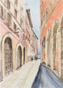 Zeitgenössisches Werk mit dem Titel « Ruelle du Vieux Lyon », Erstellt von FRANçOIS CHAUVET