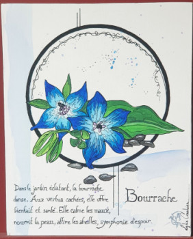 Zeitgenössisches Werk mit dem Titel « Bourrache vertueuse », Erstellt von LYDIE COURBIER