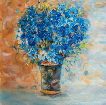 Zeitgenössisches Werk mit dem Titel « Fleur bleue », Erstellt von TROTTOLI