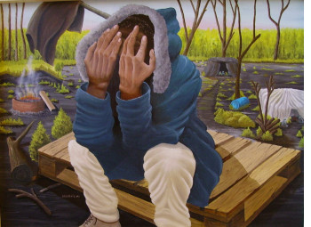 Zeitgenössisches Werk mit dem Titel « Le Migrant », Erstellt von MARCEL DELCROIX