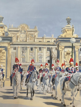 Zeitgenössisches Werk mit dem Titel « Guardia y Palacio Real », Erstellt von SAEZMARTINEZ.FJ