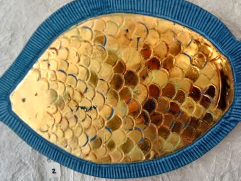 Zeitgenössisches Werk mit dem Titel « Poisson d'or aux petites écailles », Erstellt von ANNIE GAUDIN