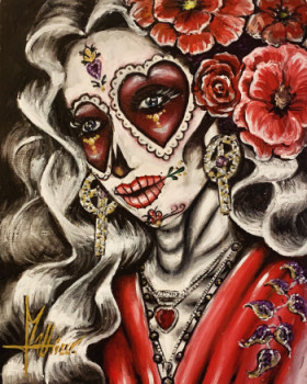 Zeitgenössisches Werk mit dem Titel « El dìa de los muertos 6 », Erstellt von MATHIEU N