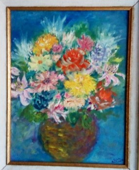 Zeitgenössisches Werk mit dem Titel « bouquet bleur », Erstellt von BOSYNI