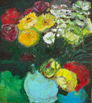 Zeitgenössisches Werk mit dem Titel « Pot de fleur », Erstellt von EMANUELA CELLEGHIN