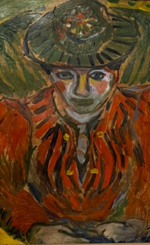 Zeitgenössisches Werk mit dem Titel « Femme au chapeau », Erstellt von EMANUELA CELLEGHIN