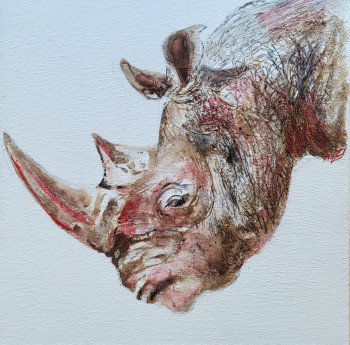 Zeitgenössisches Werk mit dem Titel « Rhino », Erstellt von MARIE CHRISTINE BAUSSAND