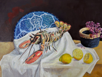 Zeitgenössisches Werk mit dem Titel « Élégance Maritime : Homard », Erstellt von MOHSINE