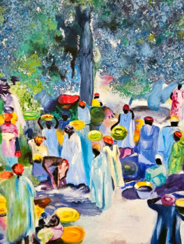 Zeitgenössisches Werk mit dem Titel « Marché de Bamako », Erstellt von ISABELLE DE CHABANNES