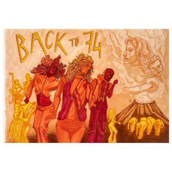 Zeitgenössisches Werk mit dem Titel « Back on 74 », Erstellt von LUCCI GANG