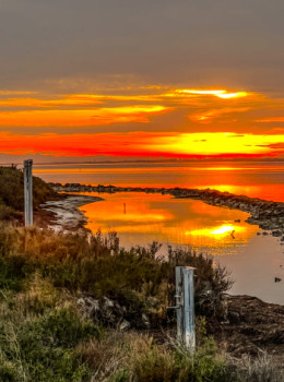 Zeitgenössisches Werk mit dem Titel « Feu du soleil », Erstellt von UN REGARD SUR SèTE