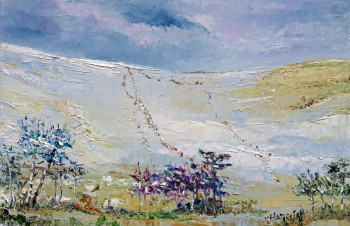 Zeitgenössisches Werk mit dem Titel « Neige sur la dune du Pilat », Erstellt von MICHEL HAMELIN