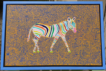 Zeitgenössisches Werk mit dem Titel « Zebra », Erstellt von RENAUD BARREYAT