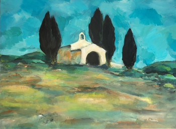 Zeitgenössisches Werk mit dem Titel « La Chapelle Sainte Sixte - Une Fenêtre sur la Provence », Erstellt von TROTTOLI