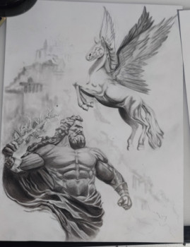 Zeitgenössisches Werk mit dem Titel « La colère de zeus », Erstellt von EEMIA THUNDER