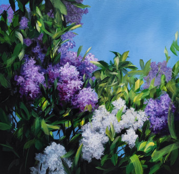 Zeitgenössisches Werk mit dem Titel « Les lilas », Erstellt von ERMAKOVA ANGELINA