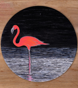 Zeitgenössisches Werk mit dem Titel « Flamingo », Erstellt von NINICHRONIC