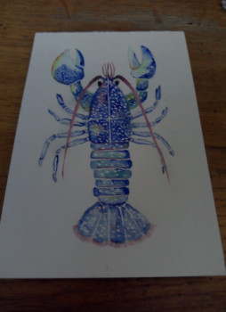 Zeitgenössisches Werk mit dem Titel « Homard bleu », Erstellt von STERENN