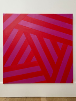 Zeitgenössisches Werk mit dem Titel « Stripe red and pink », Erstellt von ATELIER SIMON