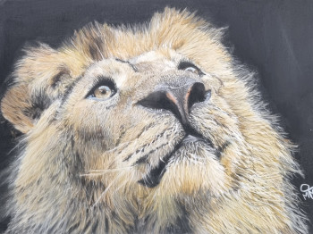 Zeitgenössisches Werk mit dem Titel « Un Lion », Erstellt von MATTHIEU DRAWING