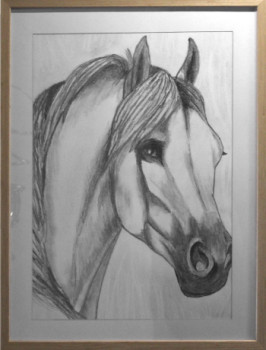 Zeitgenössisches Werk mit dem Titel « 336 - cheval au graphite - 3330624 », Erstellt von GDLAPALETTE - UN UNIVERS DE CREATIONS