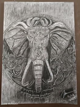 Zeitgenössisches Werk mit dem Titel « SicoElephant », Erstellt von LONE WOLVESART