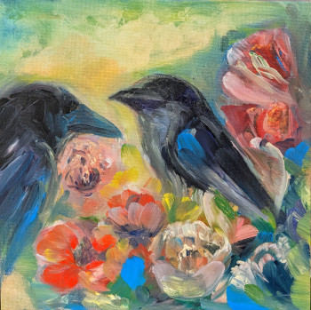 Zeitgenössisches Werk mit dem Titel « Two ravens », Erstellt von JULIA KKOS