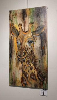 Zeitgenössisches Werk mit dem Titel « Animal - girafe - street art », Erstellt von CéDRIC CRéA