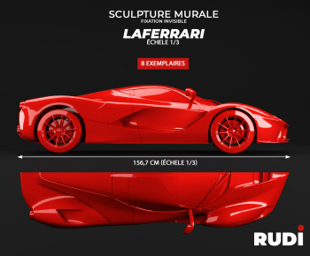 Zeitgenössisches Werk mit dem Titel « LaFerrari on Wall », Erstellt von RUDI