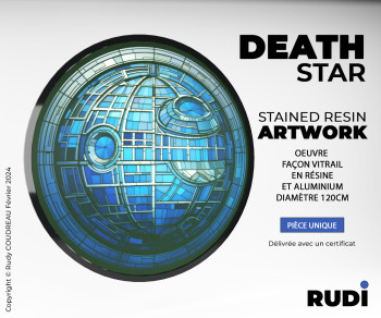 Zeitgenössisches Werk mit dem Titel « Death Star Stained Resin », Erstellt von RUDI