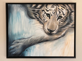 Zeitgenössisches Werk mit dem Titel « Tigre blanc », Erstellt von VéRONIQUE KELLER