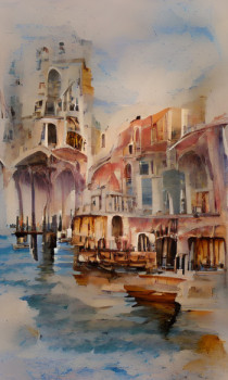 Zeitgenössisches Werk mit dem Titel « Venecia II », Erstellt von PACO FUENTE