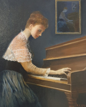 Zeitgenössisches Werk mit dem Titel « jeune femme au piano », Erstellt von ROBERT LESPES