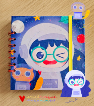 Zeitgenössisches Werk mit dem Titel « Notebook Niña Astronauta », Erstellt von ENELBOSQUEENCANTADO