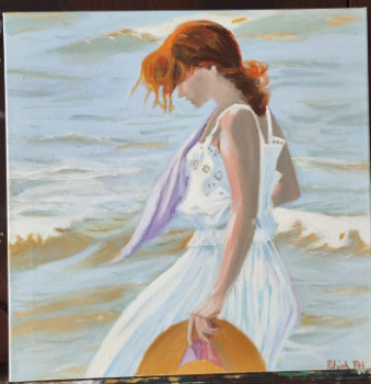 Zeitgenössisches Werk mit dem Titel « Jeune femme rousse en bord de mer », Erstellt von PATRICK FOI