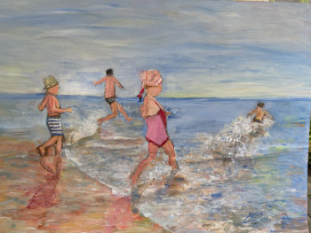 Zeitgenössisches Werk mit dem Titel « Enfant au bord de mer », Erstellt von LILAS