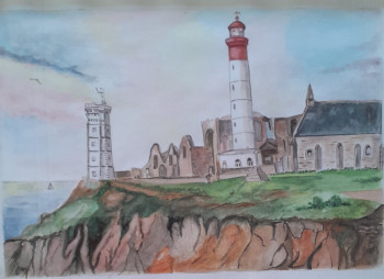 Zeitgenössisches Werk mit dem Titel « Le phare de la pointe St Mathieu - Finistère », Erstellt von JOSEPHINE