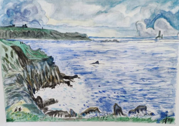 Zeitgenössisches Werk mit dem Titel « La pointe du Raz - Finistère », Erstellt von JOSEPHINE