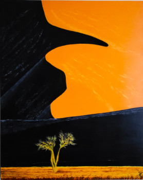 Zeitgenössisches Werk mit dem Titel « Setting sun over the Namibian desert », Erstellt von STEFAN