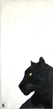 Zeitgenössisches Werk mit dem Titel « Black panther under the light of the white moon », Erstellt von STEFAN