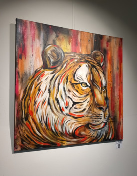 Zeitgenössisches Werk mit dem Titel « Animal - tigre du Bengale - street art », Erstellt von CéDRIC CRéA