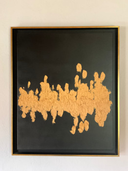 Zeitgenössisches Werk mit dem Titel « Golden Rush,  Original Acrylic and mixed media on canvas, framed in black and gold », Erstellt von MONARCO