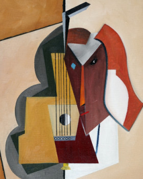 Zeitgenössisches Werk mit dem Titel « Guitarra y mascara », Erstellt von WILLYLP