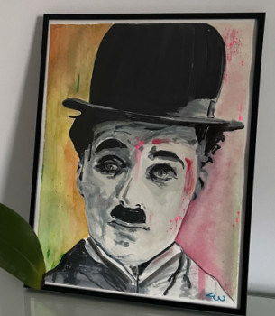 Zeitgenössisches Werk mit dem Titel « Chaplin », Erstellt von INCURAVLE 13 ART